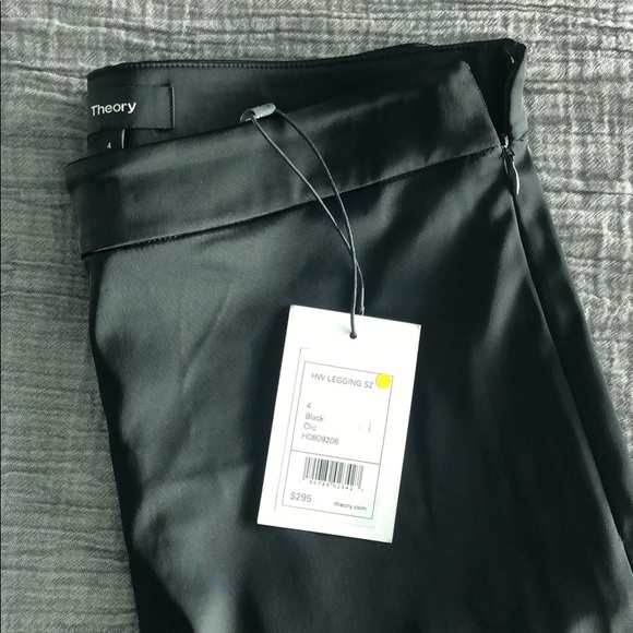 Theory black satin clic leggings - Picture 5 of 6